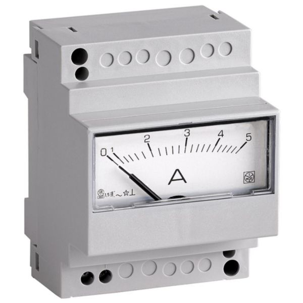 Ampèremètre analogique type DIN D4E 0-5A AC direct 1IN avec cadran déviation 90°