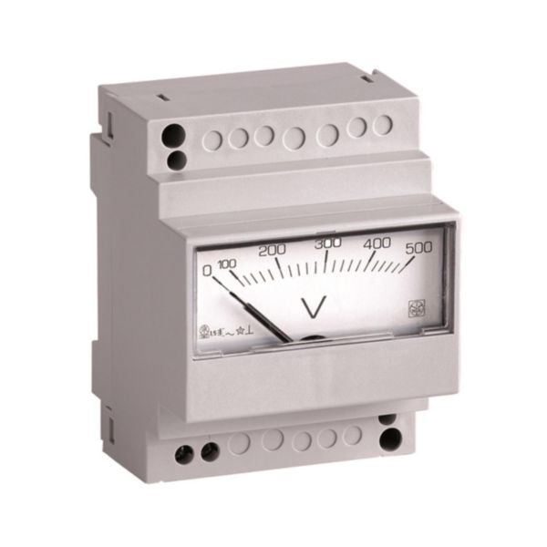 Voltmètre analogique type DIN D4E 0-500V AC direct avec cadran déviation 90°