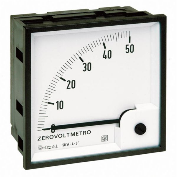 Voltmètre de zéro type SYNCRO RQ96Z - Tension nominale 100V - Fréquence 50-60Hz - avec cadran 0 - 50V déviation 90°