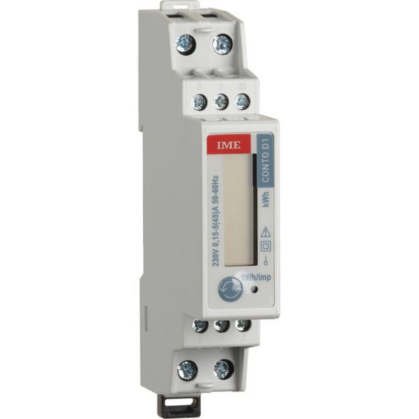 Compteur energie monophase 45/Wh max 5A 230V RS485 1 module