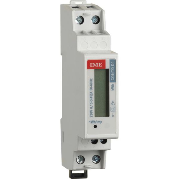 Compteur energie monophase MID 45/Wh max 5A 230V impulsion 1 module