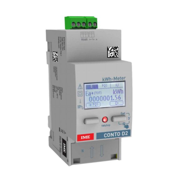 Compteur d'énergie type CONTO D2 MID - 2 modules - monophasé direct 63A - sortie communication Mbus 