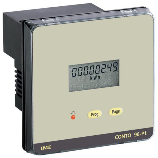 Compteur d'énergie type CONTO 96PT non MID - 96x96mm - mono ou triphasé - entrée 100-110V - sur TC/1-5A - sortie impulsions