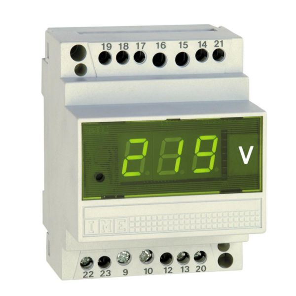 Indicateur numérique type DG4VA mesure de tension alternative, entrée 500V-5A, alim.aux. 230V 50Hz - Format 4 modules