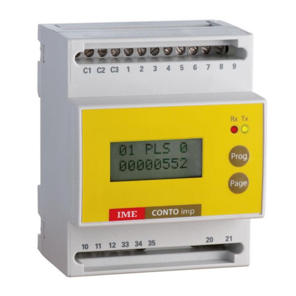 Concentrateur d'impulsion type D4-CR12 pour collecter les mesures de 12 compteurs à impulsions - Alimentation auxiliaire 230V 50Hz