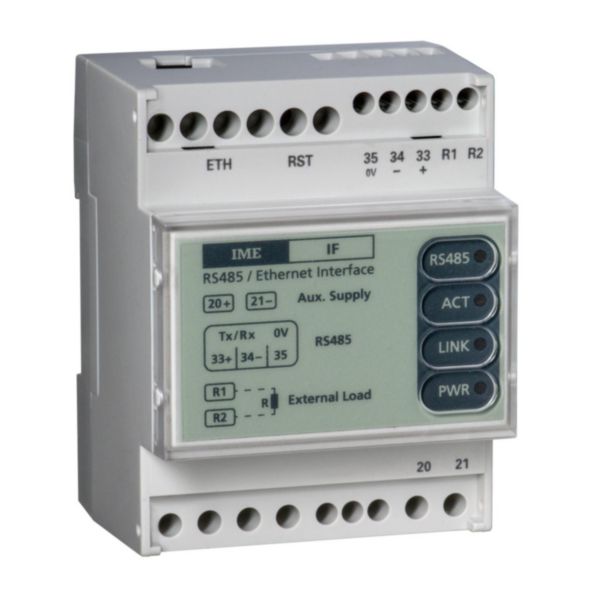 Interface de conversion multisessions (jusqu'à 4) type IF4E011 RS485/Ethernet avec datalogger pour 64 appareils 