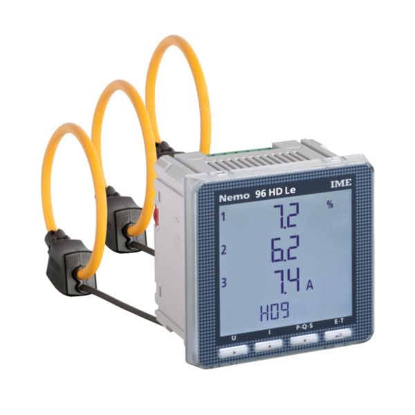 Centrale de mesure type NEMO 96HDLe 80-500V/100-5000A - Alim.aux. 80 - 265VAC + 3 tores Rogowski Ø190mm - sortie pulse + MODBUS