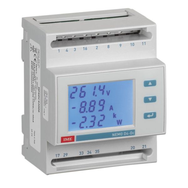 Centrale de mesure type NEMO D4-DC - 4 modules - 50 à 1500VDC- alim.aux. 230 à 240VAC - sortie 2 alarmes + MODBUS 