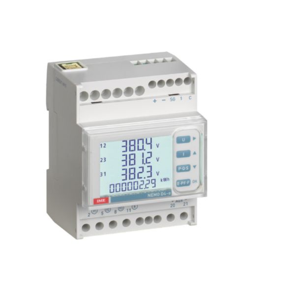 Centrale de mesure type NEMO Easy connect D4-ec standard pour tore Rogowski souple - 1 entrée - 3x630/1600/3200/6300A - sortie MODBUS