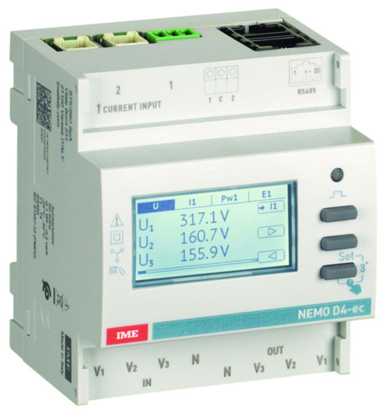 Centrale de mesure type NEMO Easy connect D4-ec standard pour tore Rogowski souple - 1 entrée - 3x630/1600/3200/6300A - sortie MBUS