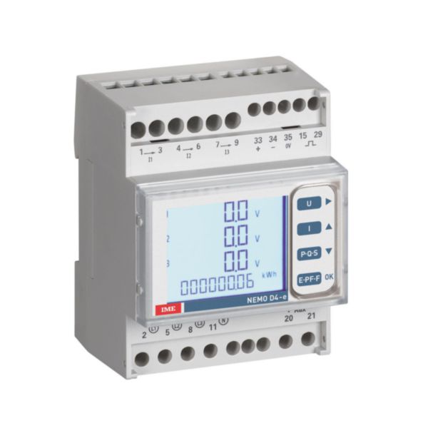 Centrale de mesure type NEMO D4-e - 4 modules - 50 à 500V - sur TC/5A - alim.aux. 230VAC - sans sortie