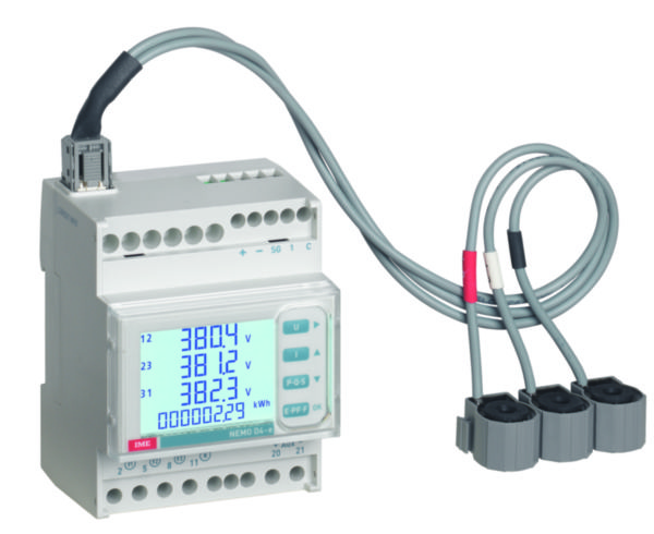 Centrale de mesure type NEMO Easy connect D4-ec basic + 3 tores fermés Rogowski - 1 entrée - 3x125A - sortie Mbus