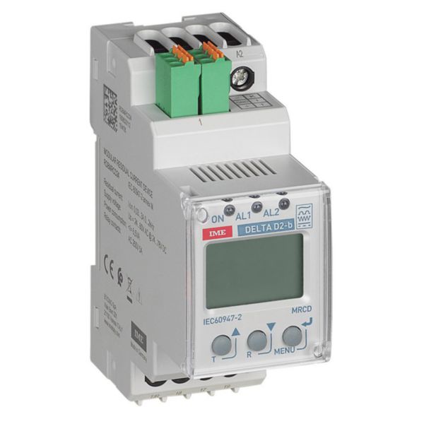 Relais de protection différentielle DELTA D2-B - type B - 2 modules DIN 30mA à 30A 100 à 250VAC/DC