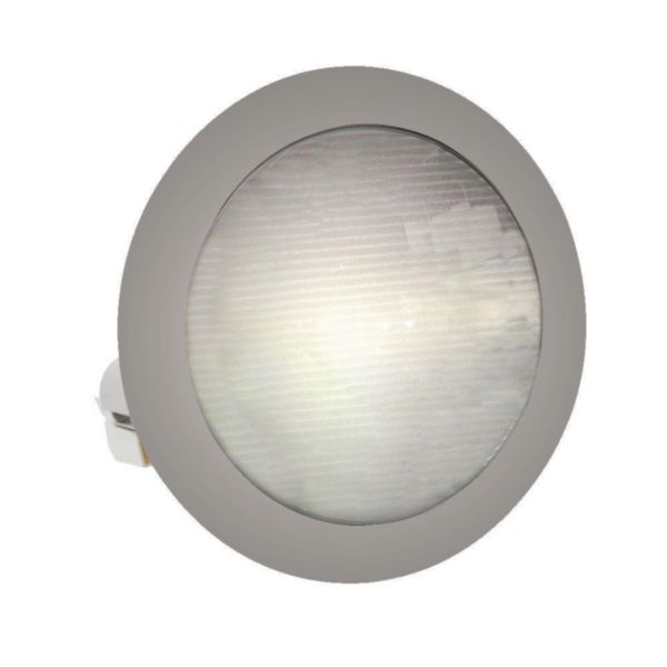 Luminaire encastré rond gris argent kalank détection hf + lampe fluo 1200lm