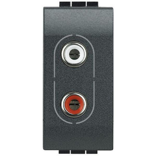 Connecteur 2xRCA Livinglight - Anthracite - 1 module