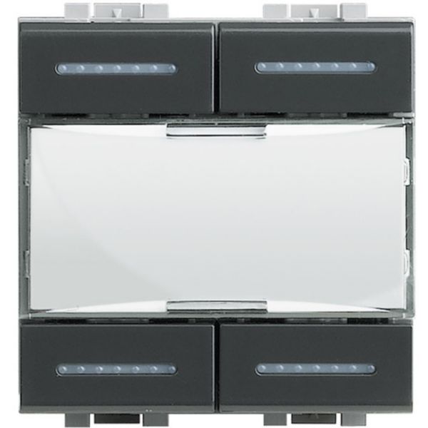 Commande filaire BUS KNX Livinglight avec 4 touches à 4 appuis à équiper d'une plaque et d'un support - anthracite