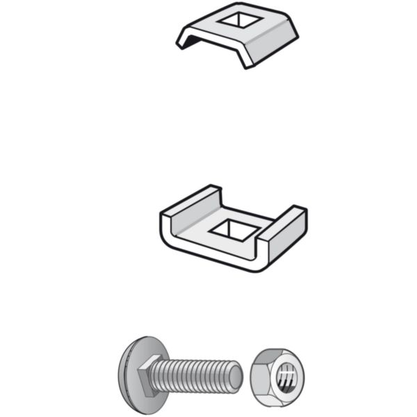 Sac de 50 kits visserie KITASSTR composé de CE30+CE25+BTRCC 6x20 pour CDC fils Cablofil CF30, CF54, CF105, CF150 & HDF105 - finition GS