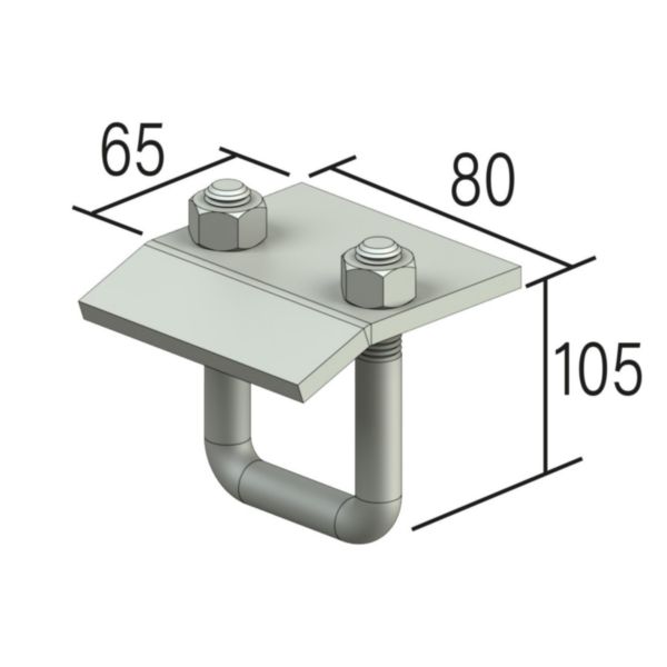 Crapaud CLMP - fixation plafond de pièces de la gamme 41 - finition Inox 316L