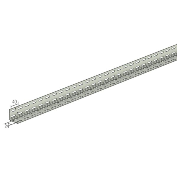 Cornière perforée COR - section 48x48mm, perforation 7x25mm et longueur 3m - finition GC