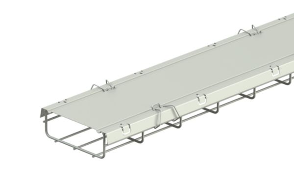 Couvercle CVN pour chemins de câbles fils Cablofil CF30 , CF 54 et CF105 largeur 71mm livré en 3 longueurs de 1m - finition GS