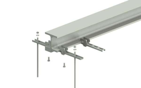 Rail de fixation EF - pour pose sur profil métallique - couple 3,5daN.m et longueur 400mm - finition EZ