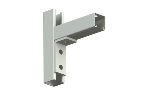 Équerre avec 3 perforations EQ3T - pour liaison entre pièces de la gamme 41 en fixation plafond - finition Inox 316L