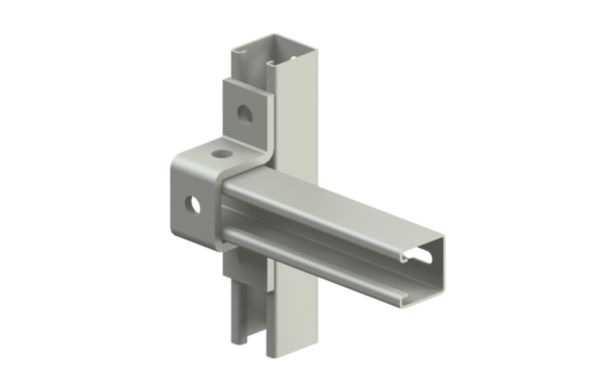 Équerre en oméga avec 4 perforations OM41/41S - pour liaison entre pièces de la gamme 41 en fixation plafond - finition Inox 316L