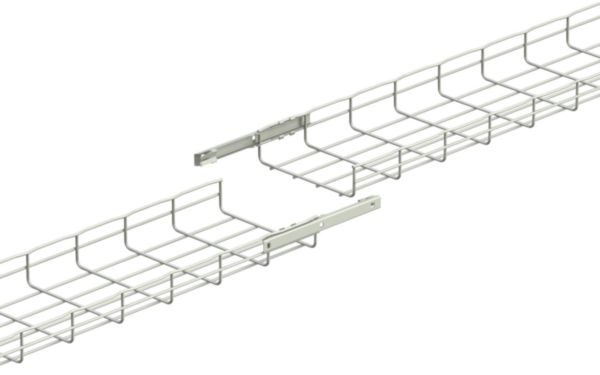 Chemin de câbles fils Cablofil avec bord sécurité PCF54 pré-éclissé Autoclic - haut. 54mm,larg. 100mm, long. 3m - Inox 304L