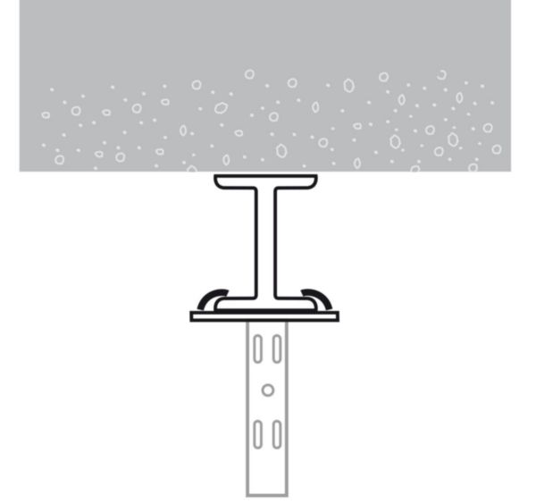 Cale de fixation CFU - pour pose sur profil métallique - charge 850daN - finition GC