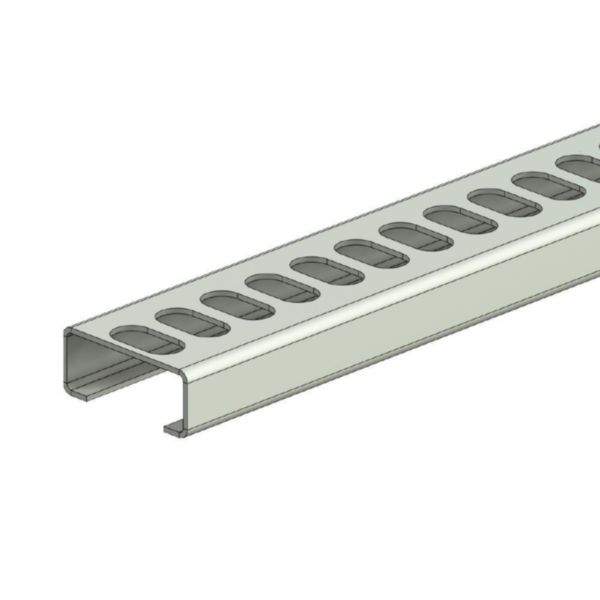 Chemin de câbles Télex-rail TX30 - hauteur 13mm, largeur 30mm, longueur 2 m et perforation 7,5x15mm - finition GS