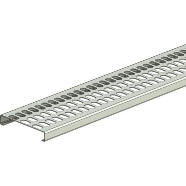 Chemin de câbles Télex-rail TX75 - hauteur 13mm, largeur 75mm, longueur 2m et perforation 7,5x15mm - finition GS