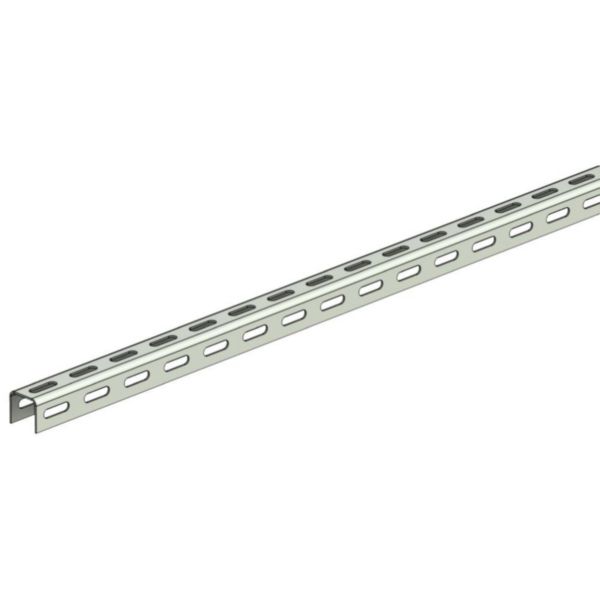 Profil perforé en U U24/24 - section 24x24x1,5mm, perforation 7x25mm et longueur 3m - finition GS