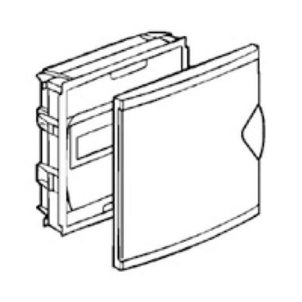 Coffret modulaire mini encastré 1 rangée 6+2 modules 213x205x71mm - avec porte isolante blanc RAL9010