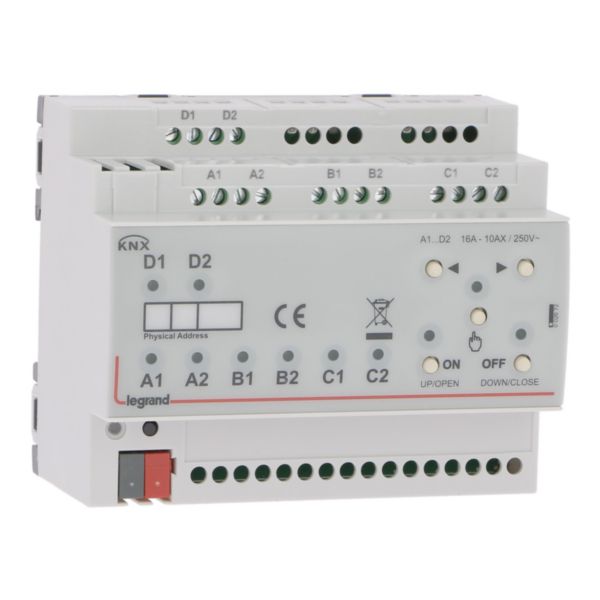 Contrôleur modulaire ON/OFF multi-applications KNX - raccordement multiphases 8 sorties 16A - 6 modules