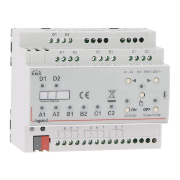 Contrôleur modulaire ON/OFF multi-applications KNX 8 sorties 16A - 8 entrées contact binaire- 6 modules