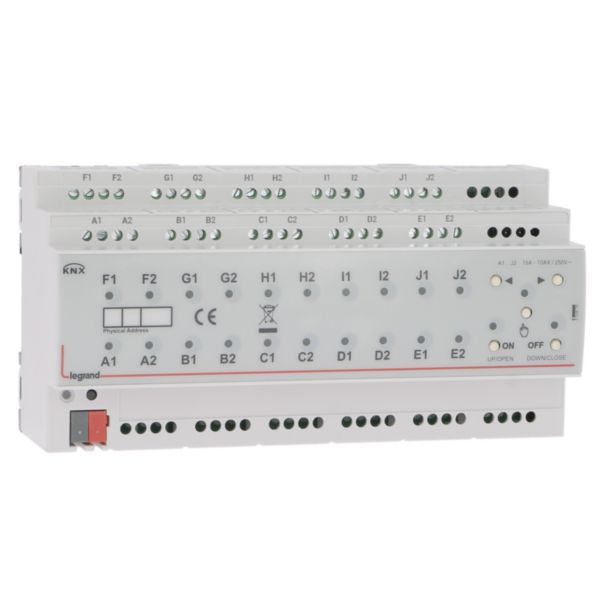 Contrôleur modulaire ON/OFF multi-applications KNX - raccordement multiphases 20 sorties 16A - 10 modules