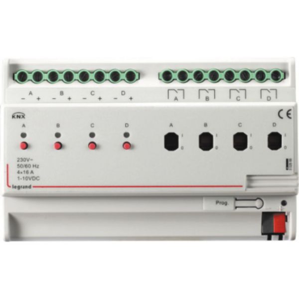 Contrôleur modulaire pour variation BUS KNX avec 4 sorties 1V à 10V et 4 sorties 16A - 8 modules