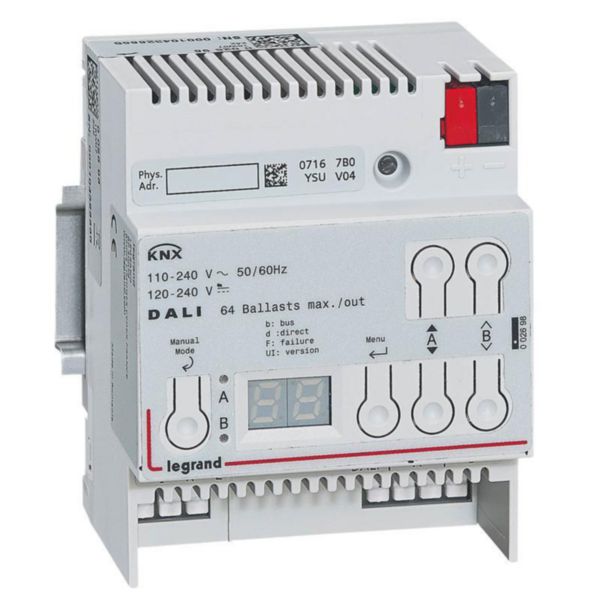 Contrôleur modulaire pour variation BUS KNX pour protocole DALI pour commander 2 sorties individuellement 64 ballasts