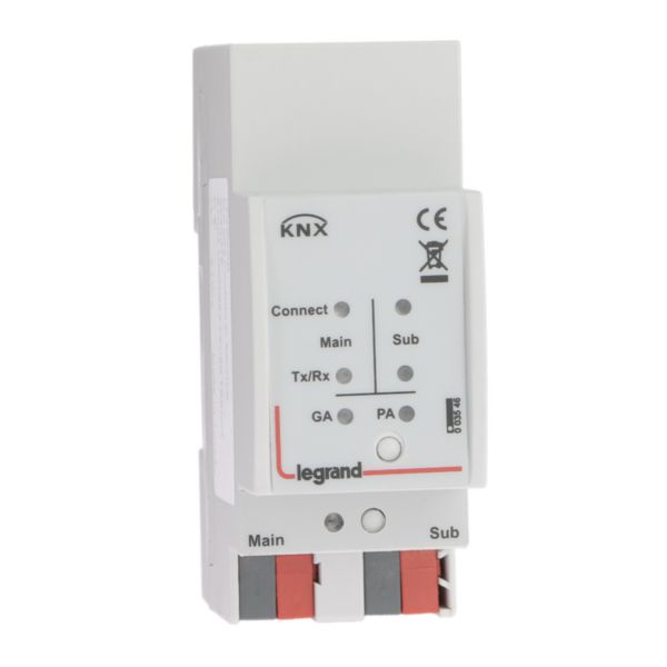 Coupleur de ligne modulaire pour isolation galvanique entre lignes BUS KNX - 2 modules