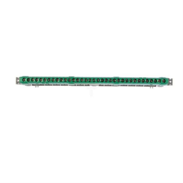 Bornier de répartition isolé IP2X terre - 2 connexions 6mm² à 25mm² - vert - longueur 276mm
