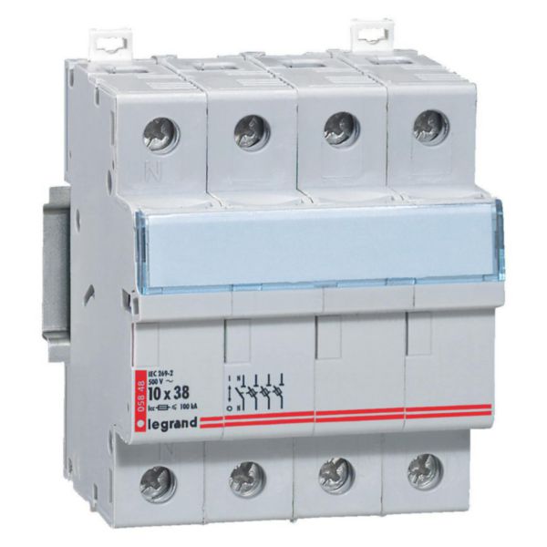 Coupe-circuit sectionneur tripolaire pour cartouche cylindrique industrielle typeaM ou gG 10x38mm - 500V~