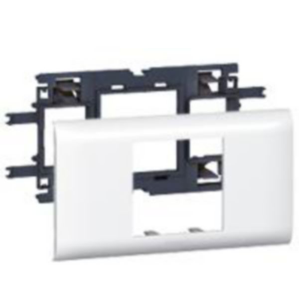 Support Mosaic 2 modules pour goulotte DLP monobloc avec couvercle 65mm