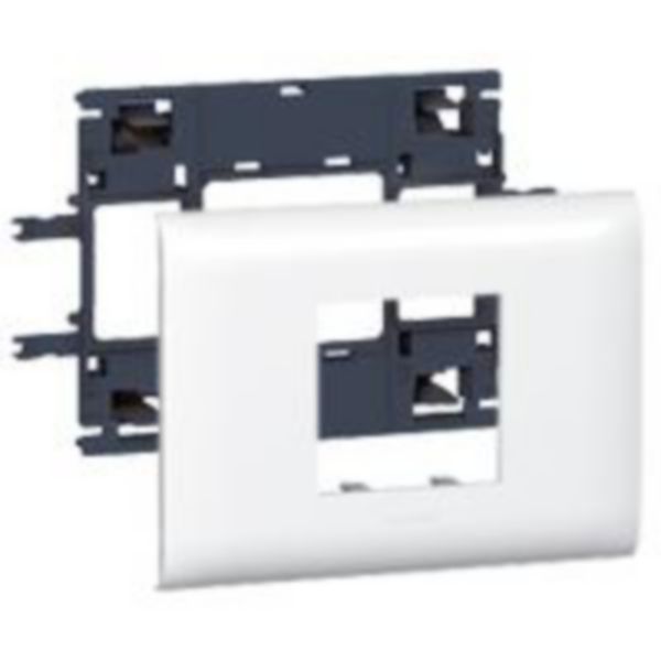 Support Mosaic 2 modules pour goulotte DLP monobloc avec couvercle 85mm