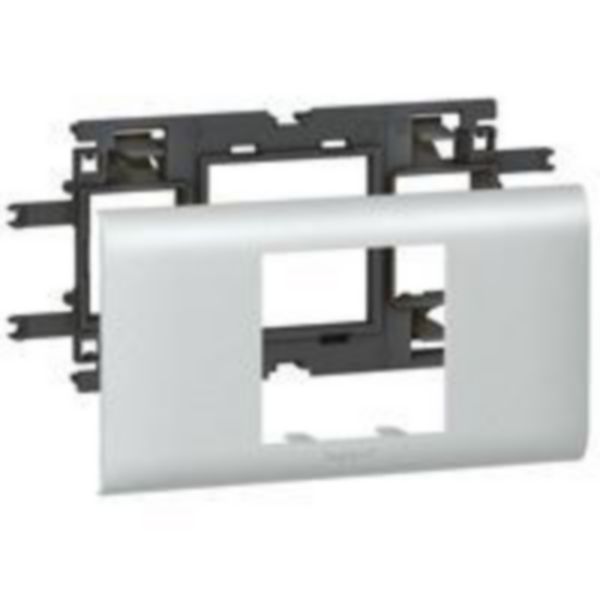 Support Mosaic 2 modules couvercle 65mm pour goulottes SLP tout alu