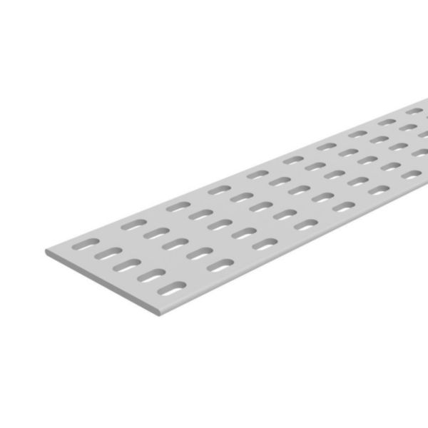 Éclisse bande plate pour chemins de câbles PVC Isi Plast largeur 110mm - finition gris RAL7030