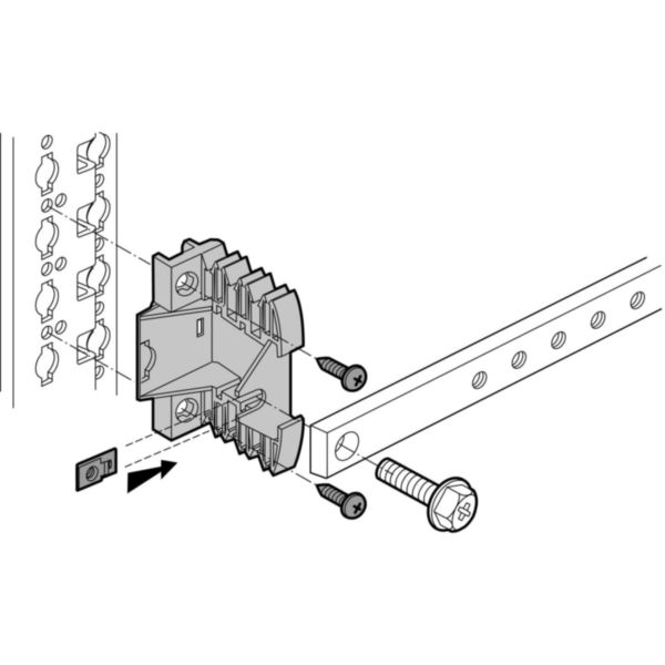 Jeu de 2 supports de fixation isolant pour réalisation d'une terre isolée dans XL³800 et XL³400