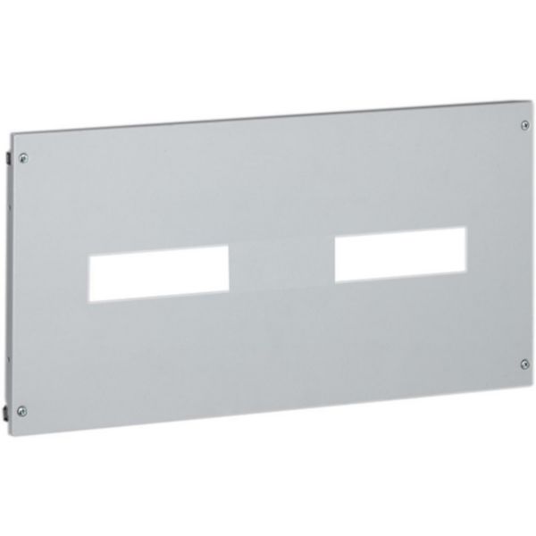 Plastron métal XL³4000 et XL³800 à vis pour 2 DPX-IS250 en position verticale - hauteur 300mm - 24 modules