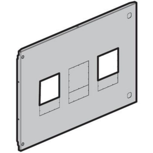 Plastron métal pour 1 à 2 DPX³630 extractible sans différentiel en position verticale dans XL³4000