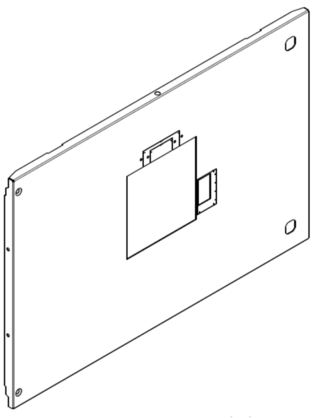 Plastron métal pour 1 DPX³630 sans différentiel en position verticale avec commande motorisée dans XL³4000