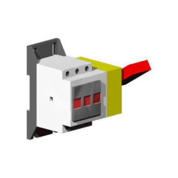 Interrupteur-sectionneur Vistop 32A - 3P avec commande latérale droite et poignée rouge - plastron jaune